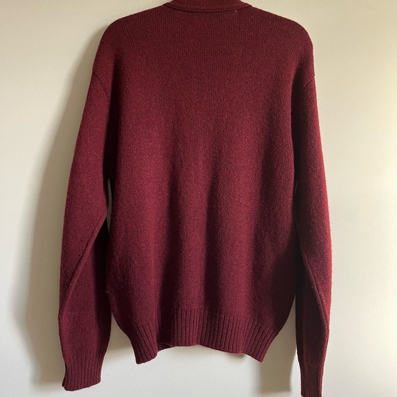 Neely, Ltd Burgundy Button Up Eclectic Grandpa Wool Blend Cardigan Sweater L EUC - Picture 5 of 11